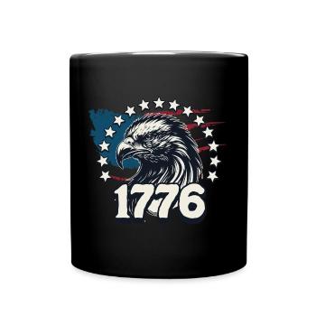American USA Freedom Justice Fighter Abe 1776 - Tasse einfarbig - Schwarz - Vorne