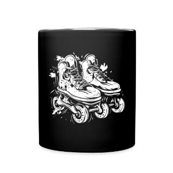 Rollerskates Skizze - Tasse einfarbig - Schwarz - Vorne