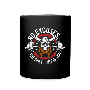 Viking crâne Motivation Gym Graphique - Mug uni - noir - Devant