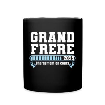 Grand Frère 2025 Cadeau Annonce Naissance Bébé - Mug uni - noir - Devant