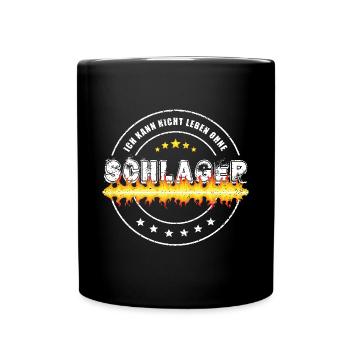I can't live without Schlager - Full Colour Mug - black - Front