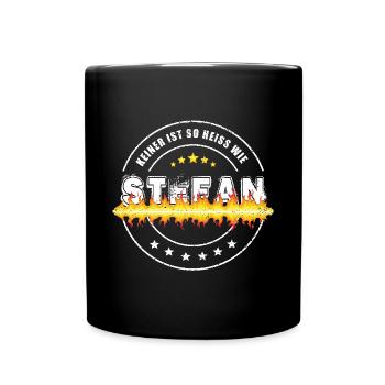 Keiner ist so heiss wie STEFAN - Tasse einfarbig - Schwarz - Vorne