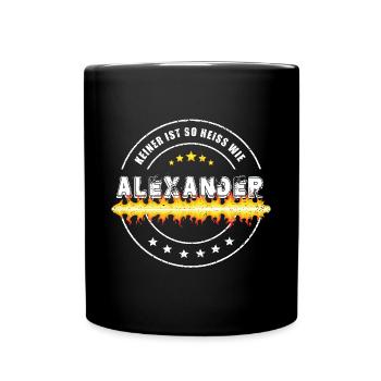 Keiner ist so heiss wie ALEXANDER - Tasse einfarbig - Schwarz - Vorne