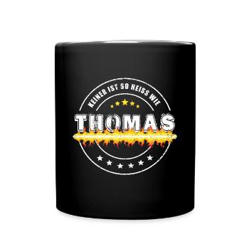 Keiner ist so heiss wie THOMAS - Tasse einfarbig - Schwarz - Vorne
