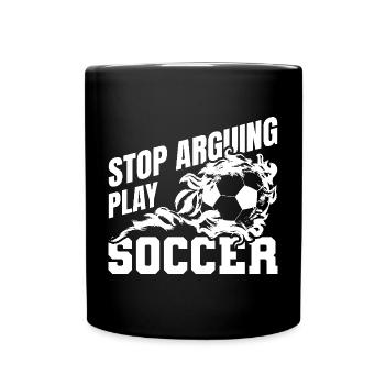 Arrêtez de vous disputer lors du match de football - Mug uni - noir - Devant