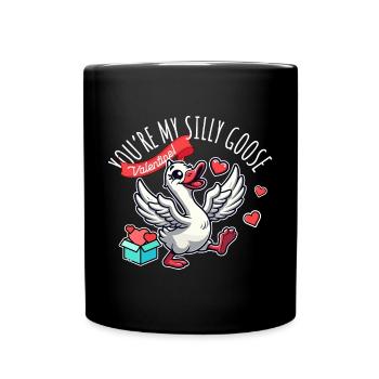 Du bist meine verrückte Gans Lustiger Valentinstag - Tasse einfarbig - Schwarz - Vorne