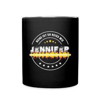 Keine ist so heiss wie Jennifer - Tasse einfarbig - Schwarz - Vorne