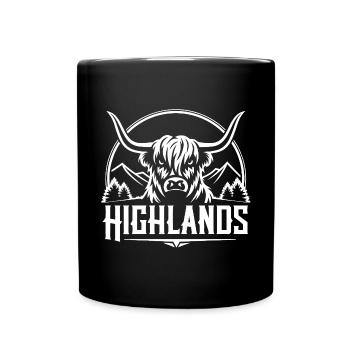 Highlands natürlich liebe meine Scottish Highlands - Tasse einfarbig - Schwarz - Vorne