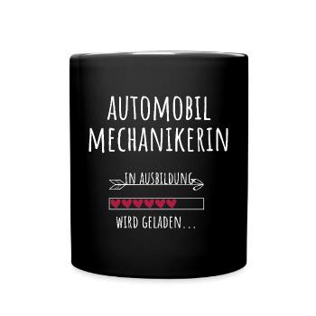 Automobilmechanikerin Ausbildung Beruf Geschenk - Tasse einfarbig - Schwarz - Vorne