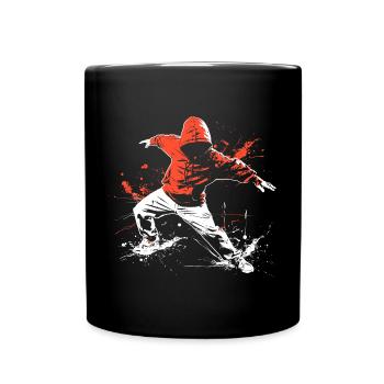Breakdancer Streetart - Tasse einfarbig - Schwarz - Vorne