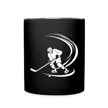 hockey player sketch - Full Colour Mug - black - Front
