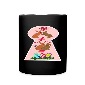 Freche Osterhasen Lustiges Ostern  - Tasse einfarbig - Schwarz - Vorne