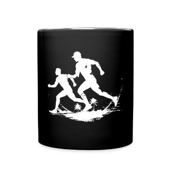 Laufende Grafik - Tasse einfarbig - Schwarz - Vorne
