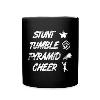 Stunt Tumble Pyramid Cheer - Full Colour Mug - black - Front