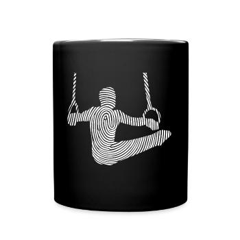 Gymnastics Gymnastics Ring Gymnastics Fingerprint Boys - Full Colour Mug - black - Front