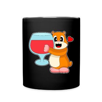 Hamster Red Wine - Full Colour Mug - black - Front
