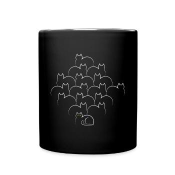 Chats dans un style lineart minimal - Mug uni - noir - Devant