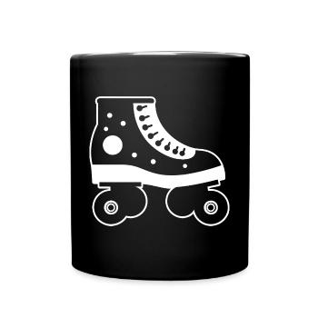 Rollschuhe Cartoon-Stil - Tasse einfarbig - Schwarz - Vorne
