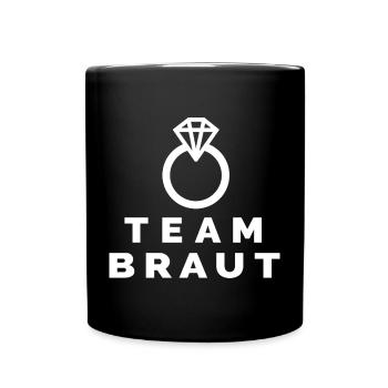 Team Braut - Junggesellinnen Bachelorette Symbol - Tasse einfarbig - Schwarz - Vorne