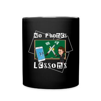 No phones in my classes - Full Colour Mug - black - Front