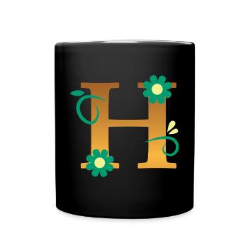 H - Tasse einfarbig - Schwarz - Vorne