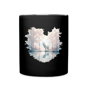 Loup de rêve - Mug uni - noir - Devant