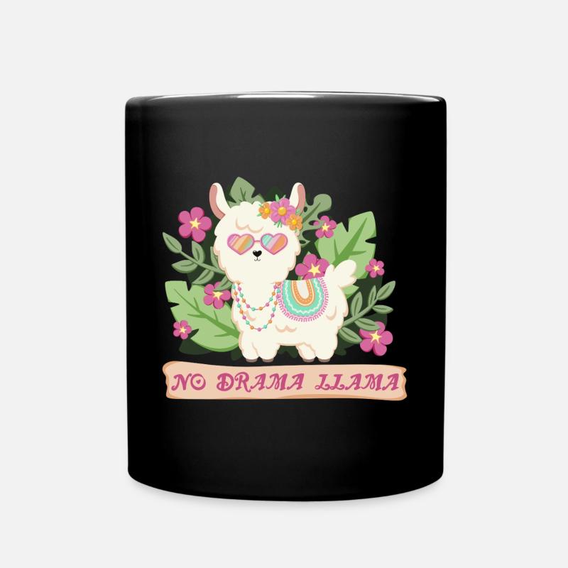 Lama d’été - Lama sans drame - Mug uni - noir