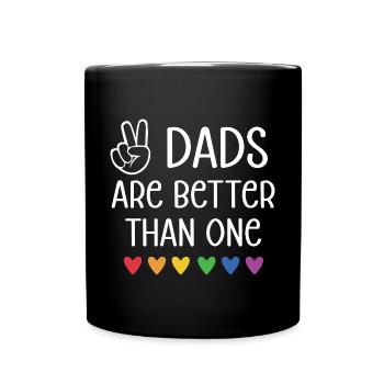 Mois de la fierté LGBTQ - Deux papas valent mieux qu’un - Mug uni - noir - Devant