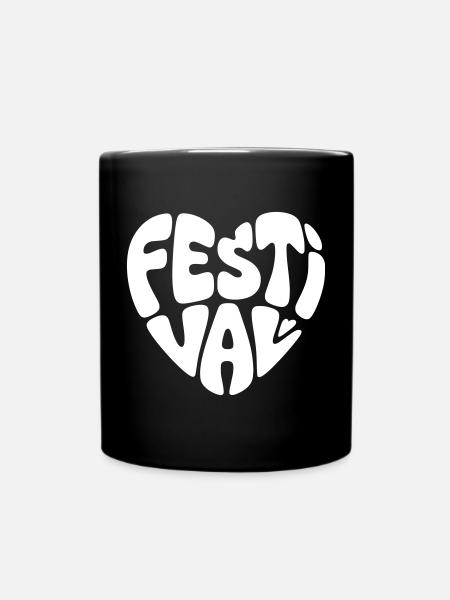 Festival Herz - Tasse einfarbig - Schwarz
