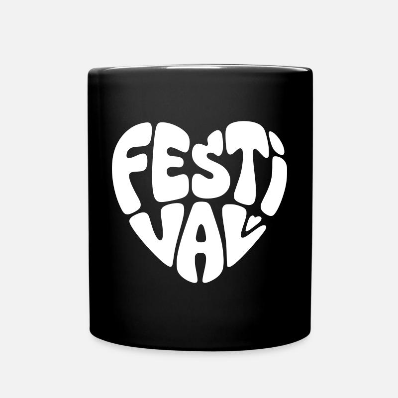 Festival Herz - Tasse einfarbig - Schwarz