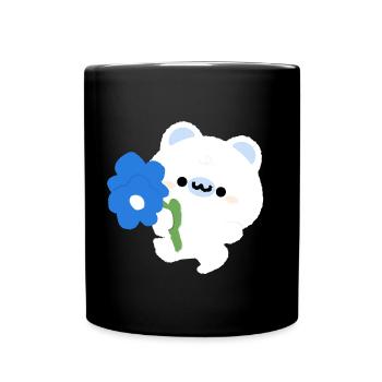 Romantischer Eisbär - Tasse einfarbig - Schwarz - Vorne