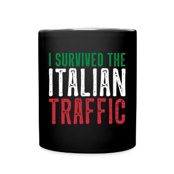 Italie Circulation Conduite Drôle - Mug uni - noir - Devant