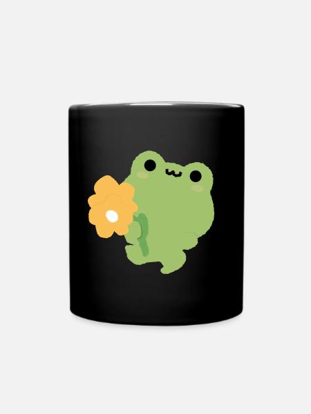 Romantischer Frosch - Tasse einfarbig - Schwarz