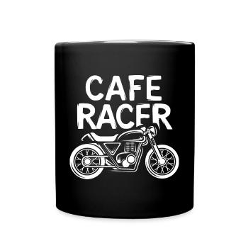 Icône de moto Caferacer - Logo de moto personnalisé - Mug uni - noir - Devant