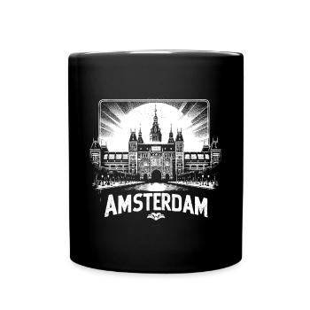 Cool Shirt Design from AMSTERDAM - Full Colour Mug - black - Front