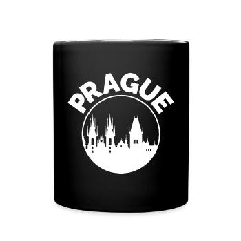 Prager Stadtsilhouette Logo - Tschechien Stadticon - Tasse einfarbig - Schwarz - Vorne