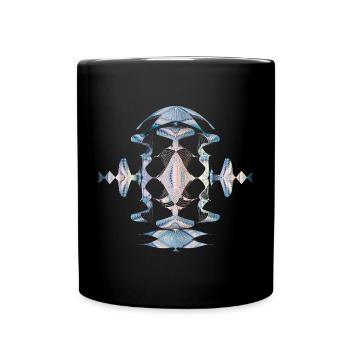 Experimental illustration with glowing lines - Full Colour Mug - black - Front