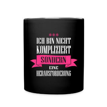 Ich bin nicht kompliziert - Tasse einfarbig - Schwarz - Vorne