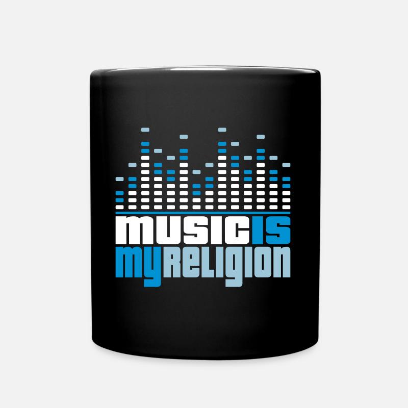 Music Is My Religion - Full Colour Mug - black