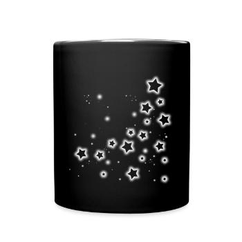 Etoiles blanches - Mug uni - noir - Devant