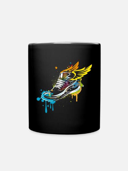 Sneaker graffiti avec des ailes - Mug uni - noir