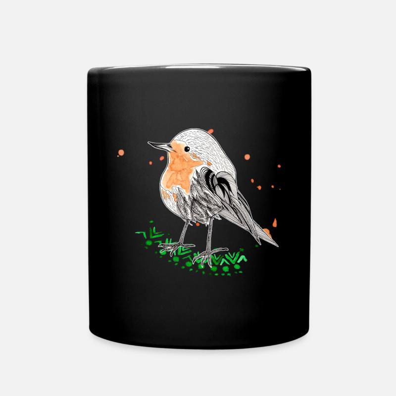 Rotkehlchen - Tasse einfarbig - Schwarz