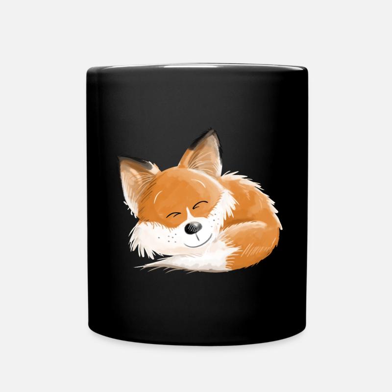 Fuchs ist so Müde - Füchse - Rotfuchs - Schlafen - Tasse einfarbig - Schwarz