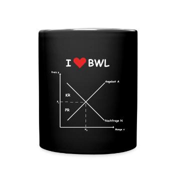 i love bwl weiss - Tasse einfarbig - Schwarz - Vorne