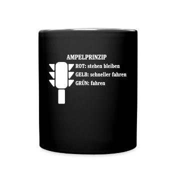 Traffic light principle novice driver - Full Colour Mug - black - Front