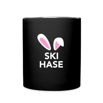 Ski Hase - Tasse einfarbig - Schwarz - Vorne