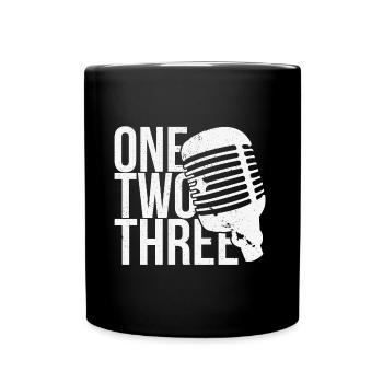 Un Deux Trois Microphone (blanc) - Mug uni - noir - Devant