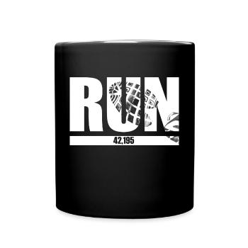 Cooles Running Design - Tasse einfarbig - Schwarz - Vorne