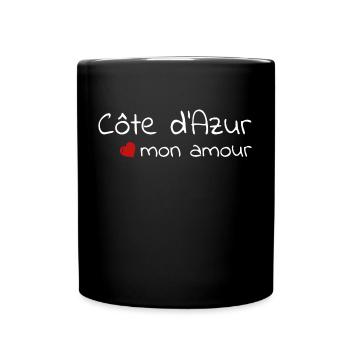 Cote d'Azur mon amour - Tasse einfarbig - Schwarz - Vorne
