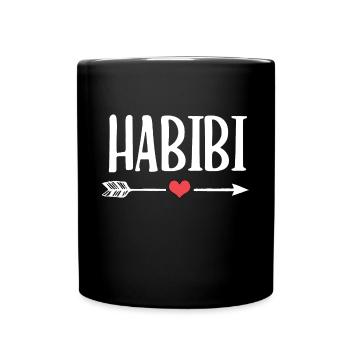 Arabe: Habibi. Chérie chérie amour amour - Mug uni - noir - Devant